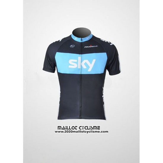 2011 Maillot Ciclismo Sky Noir et Azur Manches Courtes et Cuissard